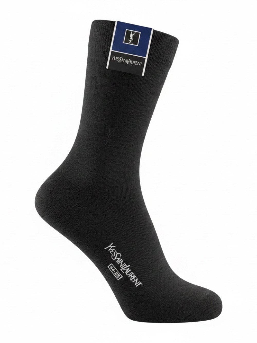 Yves Saint Laurent Vintage Black Logo Men’s Dress Socks Authentic